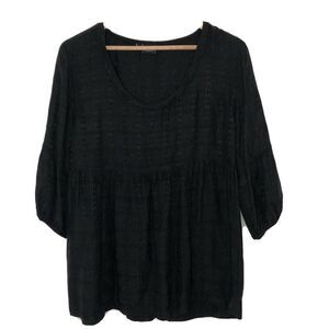 Tianello Women Peasant Festival Blouse XS Black